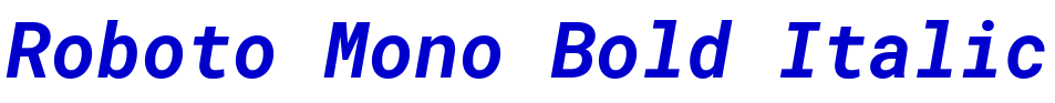 Roboto Mono Bold Italic font